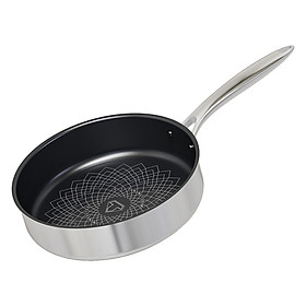 Chảo Inox 3 lớp Ultra Titanium Sunhouse STIM - Dùng cho mọi loại bếp - Hàng chính hãng - 18cm